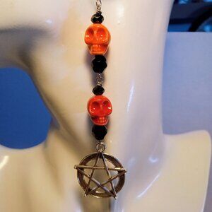 Pentagram and Skull Earrings